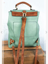 Load image into Gallery viewer, Mint Satchel Backpack Purse
