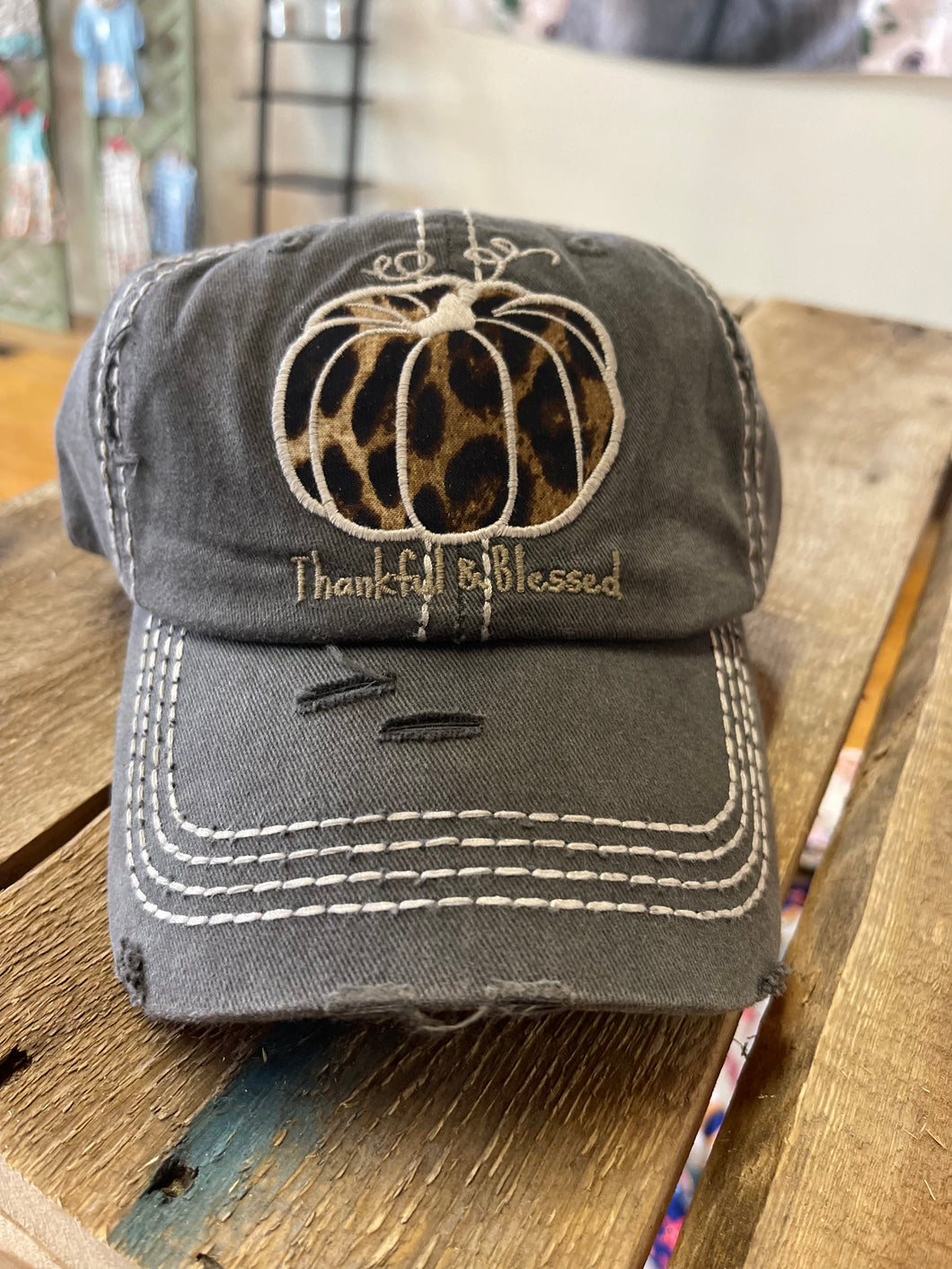 Thankful and Blessed Distressed Hat