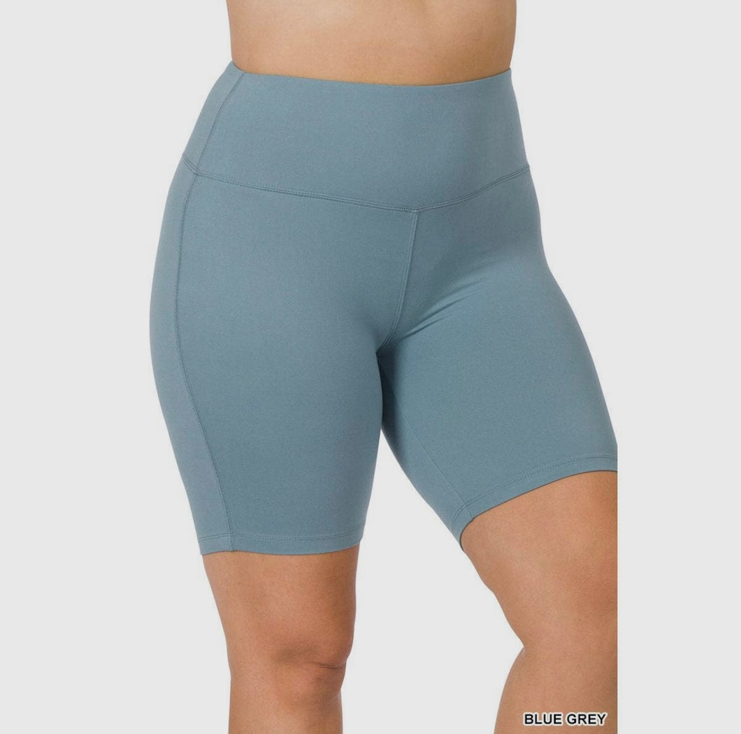 Buttersoft Biker Shorts Plus - Blue Grey