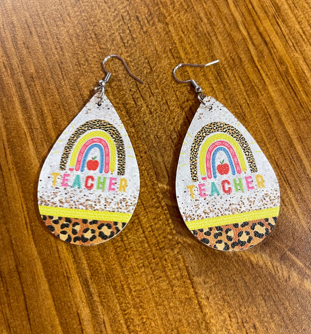 Teacher rainbow earrings