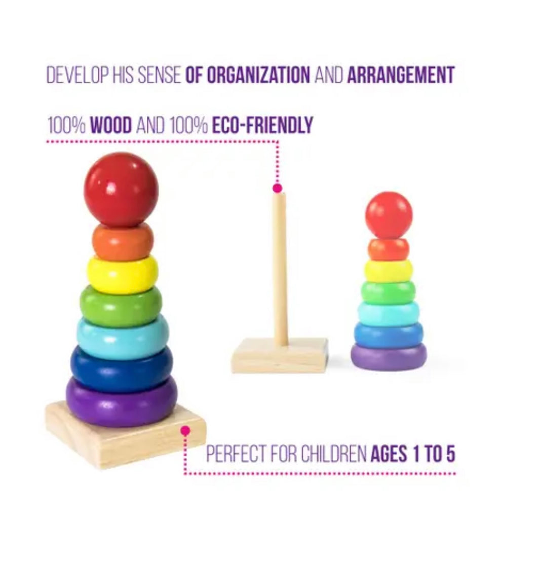 Rainbow Wooden Stacking Ring