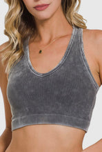 Load image into Gallery viewer, Washed Ribbed Crop Tank/Bra - Grey
