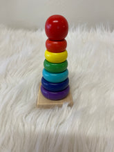 Load image into Gallery viewer, Rainbow Wooden Stacking Ring

