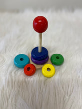 Load image into Gallery viewer, Rainbow Wooden Stacking Ring
